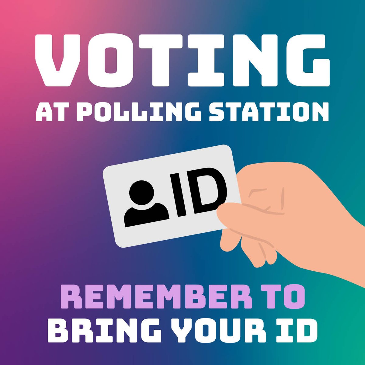 Elections are happening on 4 July. If you are voting in person, you must bring along a form of photo ID. Check your ID is valid at ow.ly/PzCt50RTOTi