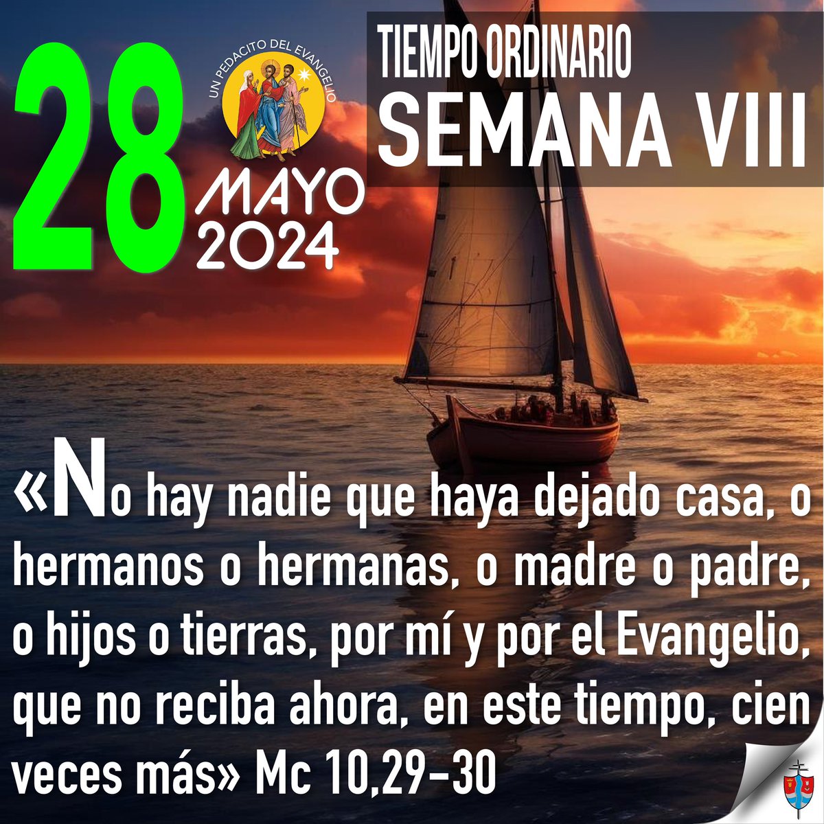 🛐 Un pedacito de Evangelio mayo 28 de 2024•Semana VIII del Tiempo Ordinario

#Evangeliodeldía #TIempoOrdinario #TuPalabraDaVida