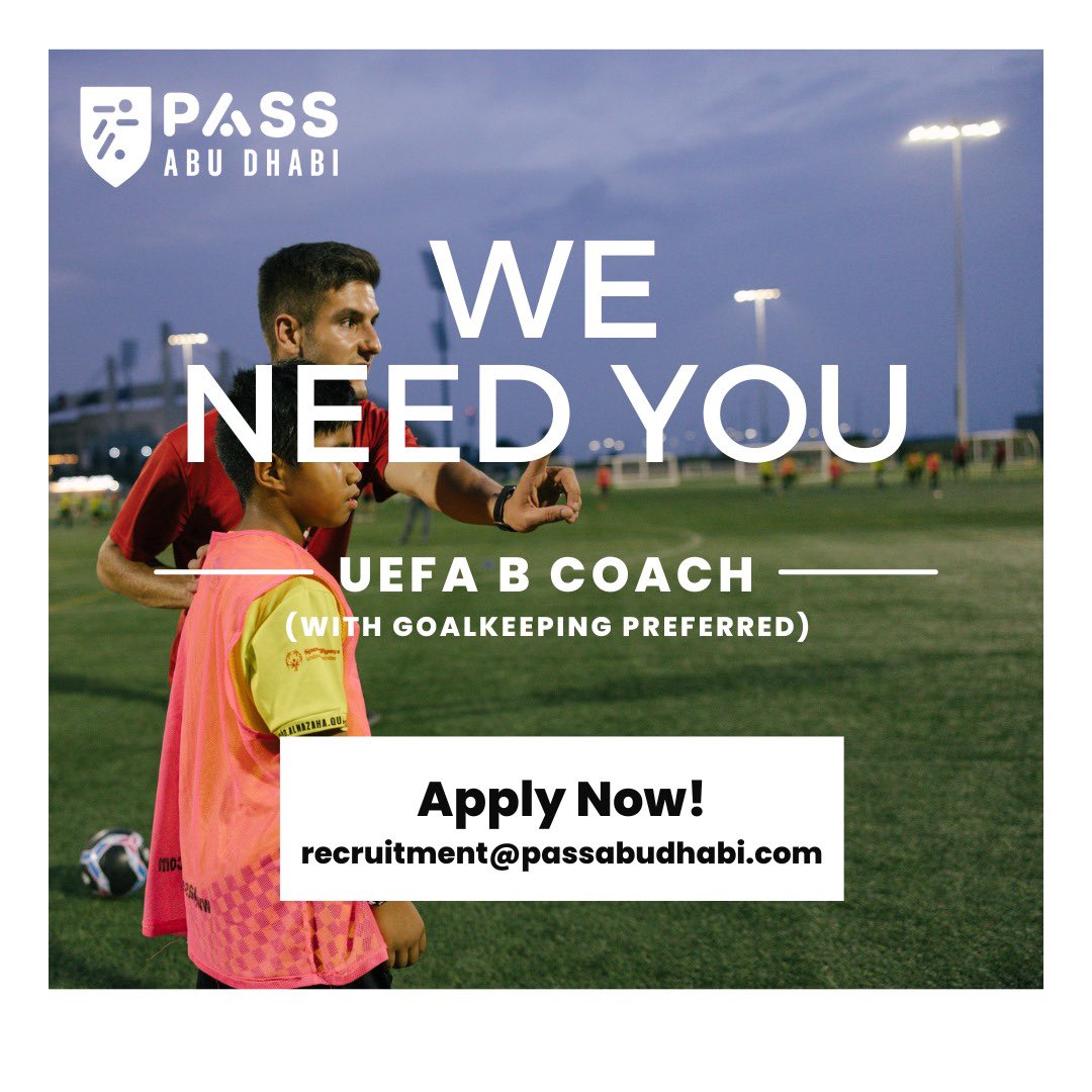 Billy Ready (@readybilly) on Twitter photo If anyone is looking for a new challenge in an exciting part of the world, within an excellent coaching team… Look no further than <a href="/passabudhabi/">PASS Abu Dhabi</a>! 🇦🇪
Drop me a DM or email the address on the photo for more information⚽️ If anyone is looking for a new challenge in an exciting part of the world, within an excellent coaching team… Look no further than <a href="/passabudhabi/">PASS Abu Dhabi</a>! 🇦🇪
Drop me a DM or email the address on the photo for more information⚽️