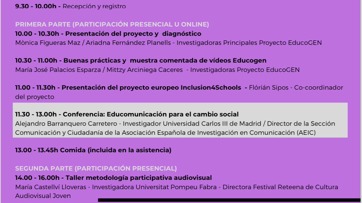 Raúl Terol Bolinches (@raulterol) on Twitter photo 🎬✨ Jornada “Jóvenes en escena, el audiovisual como herramienta para trabajar las desigualdades de género ✨🎬
📆13 de junio - Edificio 3N, Facultad <a href="/BBAA_UPV/">Facultat de Belles Arts UPV</a>
Més info: upf.edu/web/educogen 🎬✨ Jornada “Jóvenes en escena, el audiovisual como herramienta para trabajar las desigualdades de género ✨🎬
📆13 de junio - Edificio 3N, Facultad <a href="/BBAA_UPV/">Facultat de Belles Arts UPV</a>
Més info: upf.edu/web/educogen