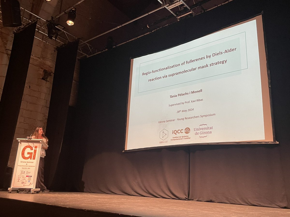 Girona Seminar 2024 (@gironaseminar) on Twitter photo The last speaker of the morning is @TPelachs (<a href="/QBIScat_UdG/">QBIS-CAT Research Group</a>), who presents her research on the regioselective functionalization of fullerenes by Diels-Alder reaction via supramolecular mask strategy #GirSem24 <a href="/IQCCUdG/">IQCC UdG</a>
<a href="/ribas_xavi/">xribas</a> <a href="/ferranfeixas/">Ferran Feixas</a> <a href="/MarcGBQ/">Marc Garcia-Borràs</a> <a href="/miriampucr/">Míriam</a> <a href="/SabriaClara/">Clara_Sabrià</a> The last speaker of the morning is @TPelachs (<a href="/QBIScat_UdG/">QBIS-CAT Research Group</a>), who presents her research on the regioselective functionalization of fullerenes by Diels-Alder reaction via supramolecular mask strategy #GirSem24 <a href="/IQCCUdG/">IQCC UdG</a>
<a href="/ribas_xavi/">xribas</a> <a href="/ferranfeixas/">Ferran Feixas</a> <a href="/MarcGBQ/">Marc Garcia-Borràs</a> <a href="/miriampucr/">Míriam</a> <a href="/SabriaClara/">Clara_Sabrià</a>