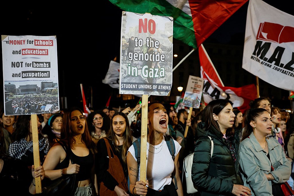 Greece to DEPORT foreign students who participated in anti-Israel university protests. 

9 foreign nationals are set to be deported following their involvement in unlawful protests at Athens Law School. 

The students were arrested and charged with ‘disturbing the peace, damaging
