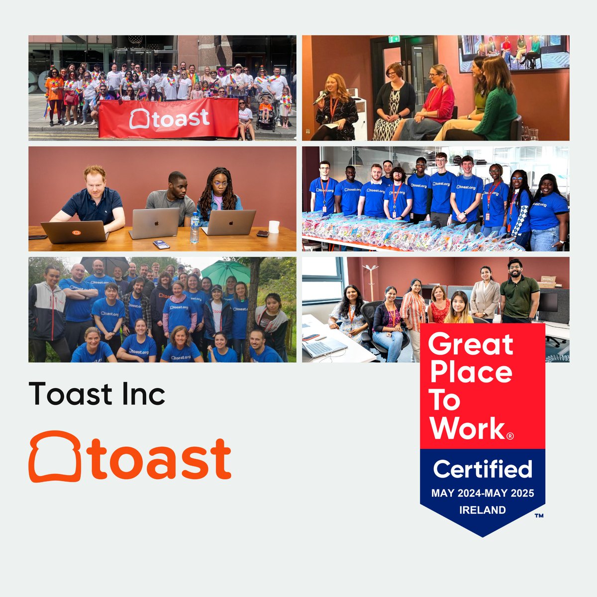 CERTIFICATION 🏅| Well done to Toast Inc (@ToastTab) for being Certified™ as a #greatplacetowork! Congratulations to the team for this amazing achievement! 🎉 Check out their great culture 👉 hubs.li/Q02yB0SJ0 Check who's Certified™ 👉 hubs.li/Q02yB1MB0 #gptw