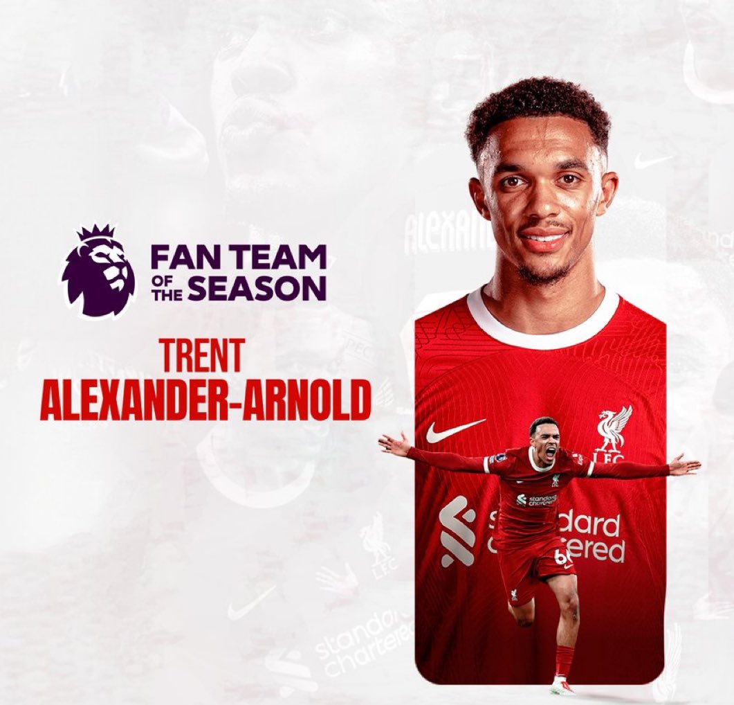 𝑩𝑹𝑬𝑨𝑲𝑰𝑵𝑮: @TrentAA has been named in the @premierleague Fan Team of the Season 🥇#LFC