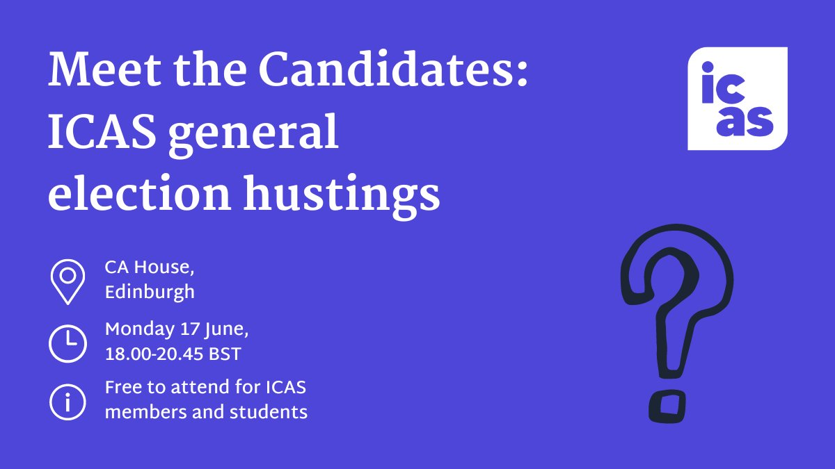 ICASaccounting's tweet image. We&apos;ve been gearing up for our own election activity and invite ICAS students and members to join us, to pose questions to Edinburgh election candidates on what’s next for the UK and much more.

Sign-up now: brnw.ch/21wKcsM

#GeneralElection #UkGovernment #ICAS