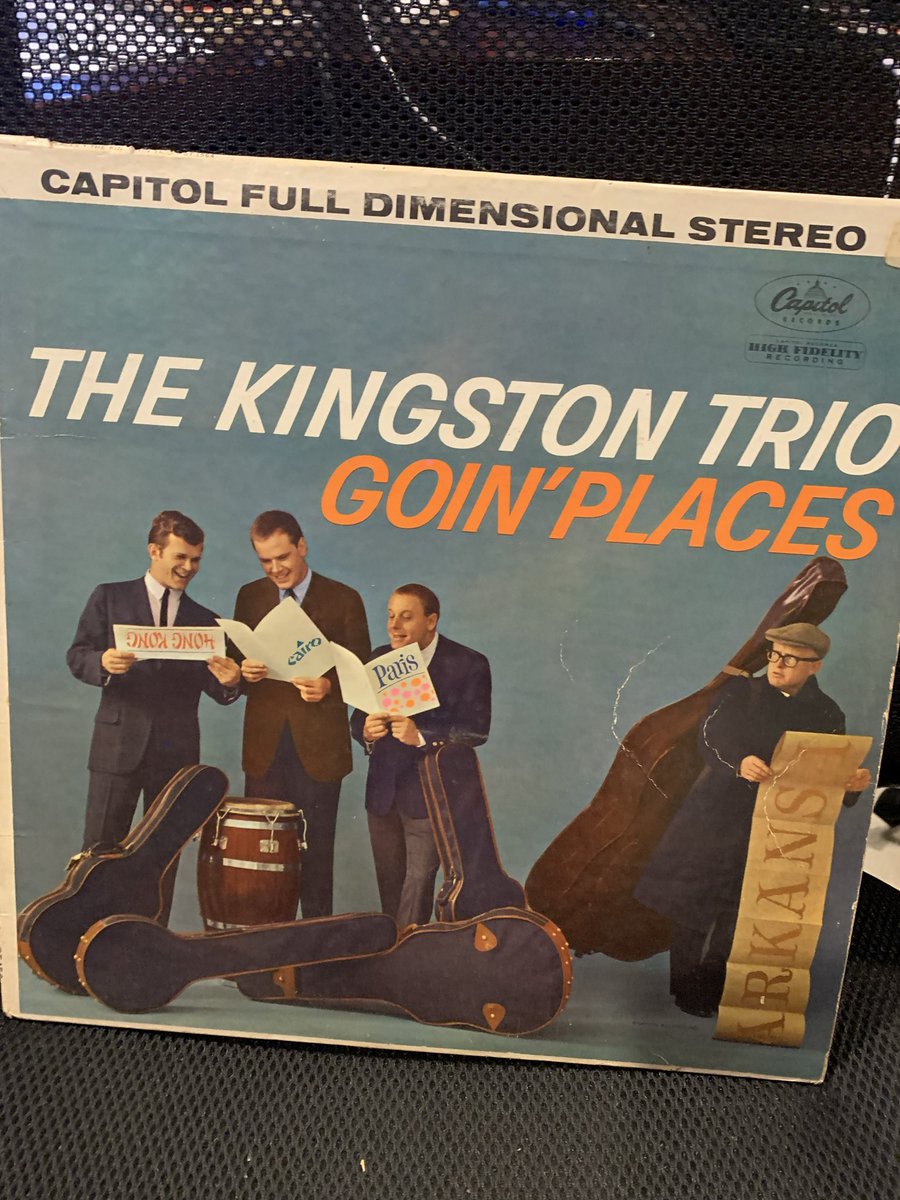 I’m doing my #albumadayin2024 thing - playing my #records back to back. Next: The Kingston Trio, Goin’ Places. 41 weeks in the Top 40; last with Dave Guard. Lemon Tree, A Very Good Year, and Senora rule. #vinyl #folk #60s #NowPlaying #vinylcollector 
#RockSolidAlbumADay2024