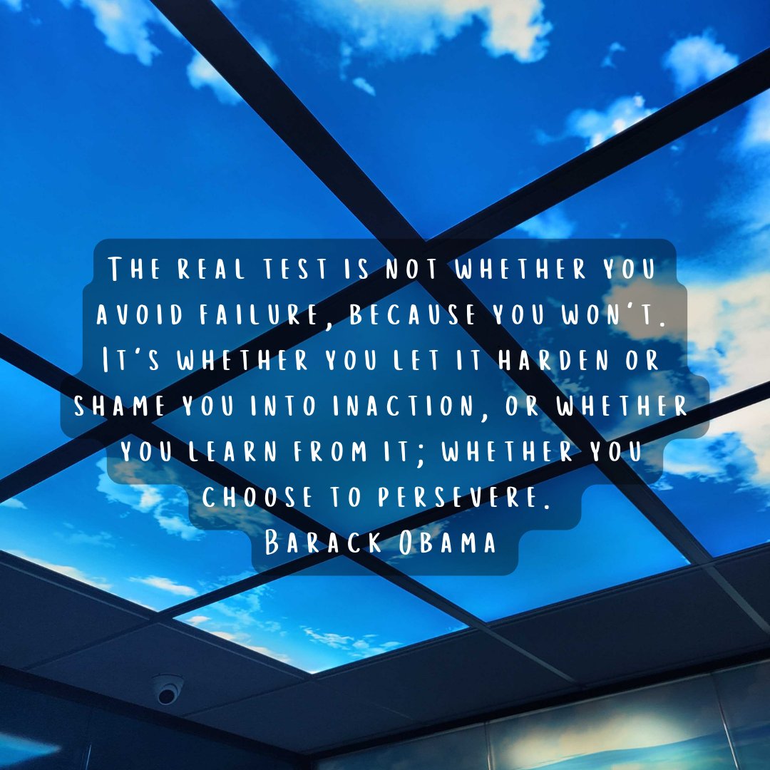 'The real test is not whether you avoid failure, because you won't. It's whether you let it harden or shame you into inaction, or whether you learn from it; whether you choose to persevere.'

Agree? ⬇️