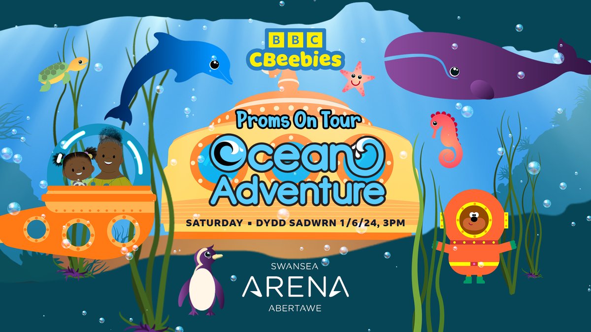 Are you looking forward to #halfterm in #Wales? 

Fancy some musical fun for all the family? 🧒 👶 👵 

Join BBC NOW, JoJo & Gran Gran and presenters Andy Day and Puja Panchkoty for our #CBeebies Ocean Adventure Prom at Swansea Arena on 1 June 🌊✨