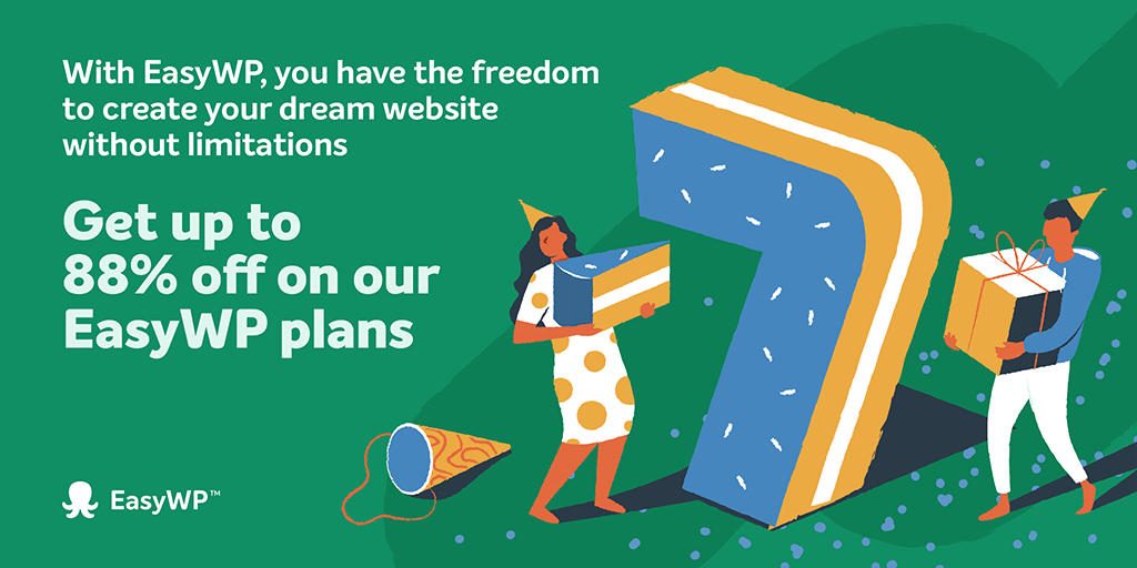 🤩 Turn your e-commerce dreams hassle-free with #EasyWP! Enjoy seamless hosting and FREE Brizy to design your converting site. Get up to 88% off on all plans to celebrate EasyWP's 7th birthday. Hurry, offer ends June 3rd! ⏰ #webdesign goto.space/44TlRz2