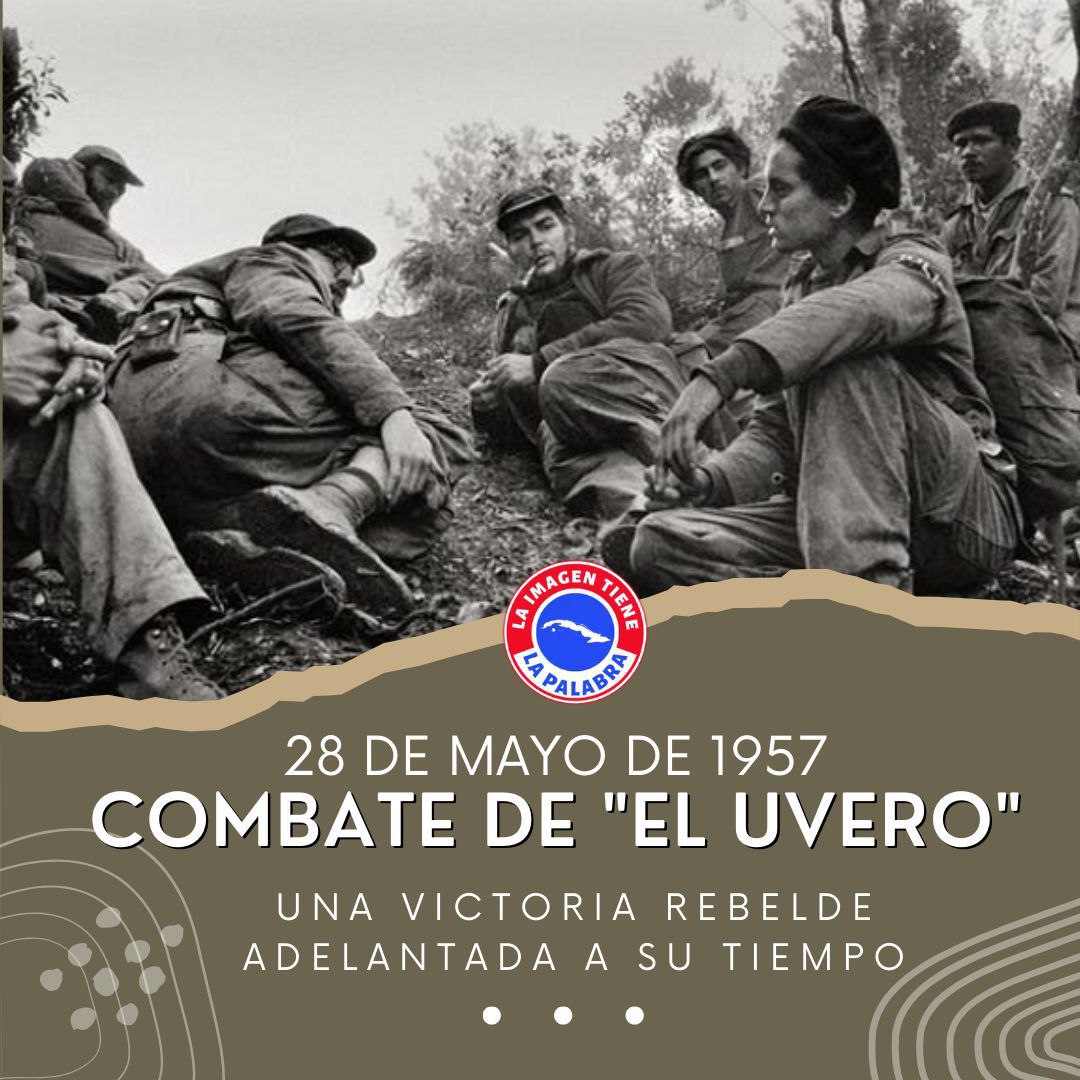 Buenos días ☀️🌻🤗 amigos de #Cuba y el mundo 🌍, recordamos hoy el Combate del Uvero, un verdadero símbolo de valentía de nuestro Ejército Rebelde #CubaViveEnSuHistoria #DeZurdaTeam