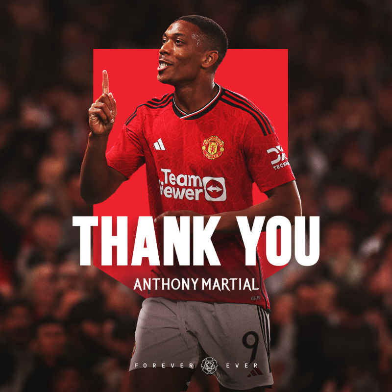 ManUtd's tweet photo. It's been a pleasure, @AnthonyMartial 🙏

Wishing you every success for the future — once a Red, always a Red ❤️

#MUFC