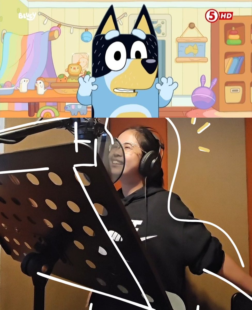 Shared some footage of me doing the Tagalog dub for the first episode of Bluey on Tiktok ! 🥹 

vt.tiktok.com/ZSYjAVemv/