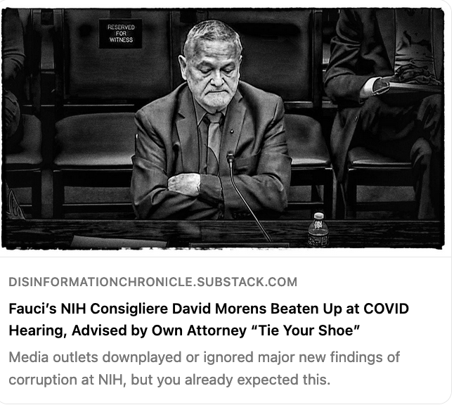 1) WOW! Tony Fauci's deputy, David Morens, admitted in a hearing he deleted government records and conspired with EcoHealth Alliance's Peter Daszak to restore Daszak's grant. At the hearing's end, Morens' lawyer whispered to him, 'Tie your shoe.' pauldthacker.com/blog/