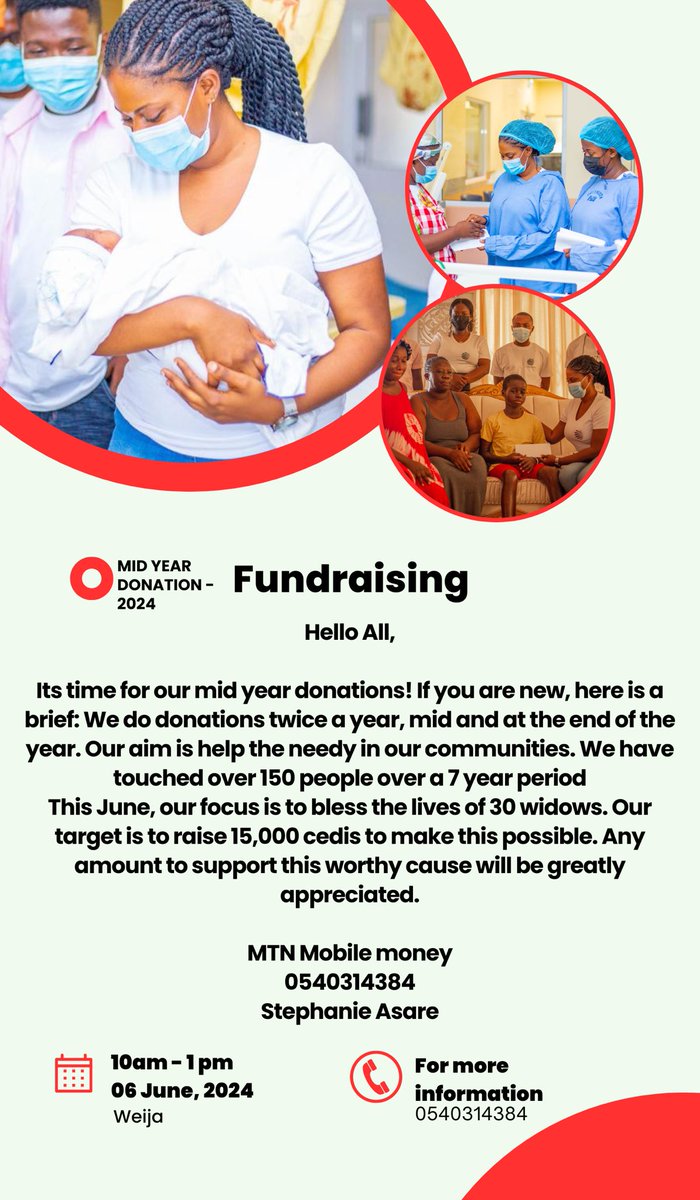 TheHon_Steph's tweet photo. As it pleases the Lord, we have officially opened our mid year fundraiser 🎊 Our aim is to bless the lives of 30 widows. 150 people to send 100 cedis and we will meet our target 🎊💃🏾 God bless you as you give. Kindly retweet for reach!🙏 https://t.co/XXX2vVE9P9