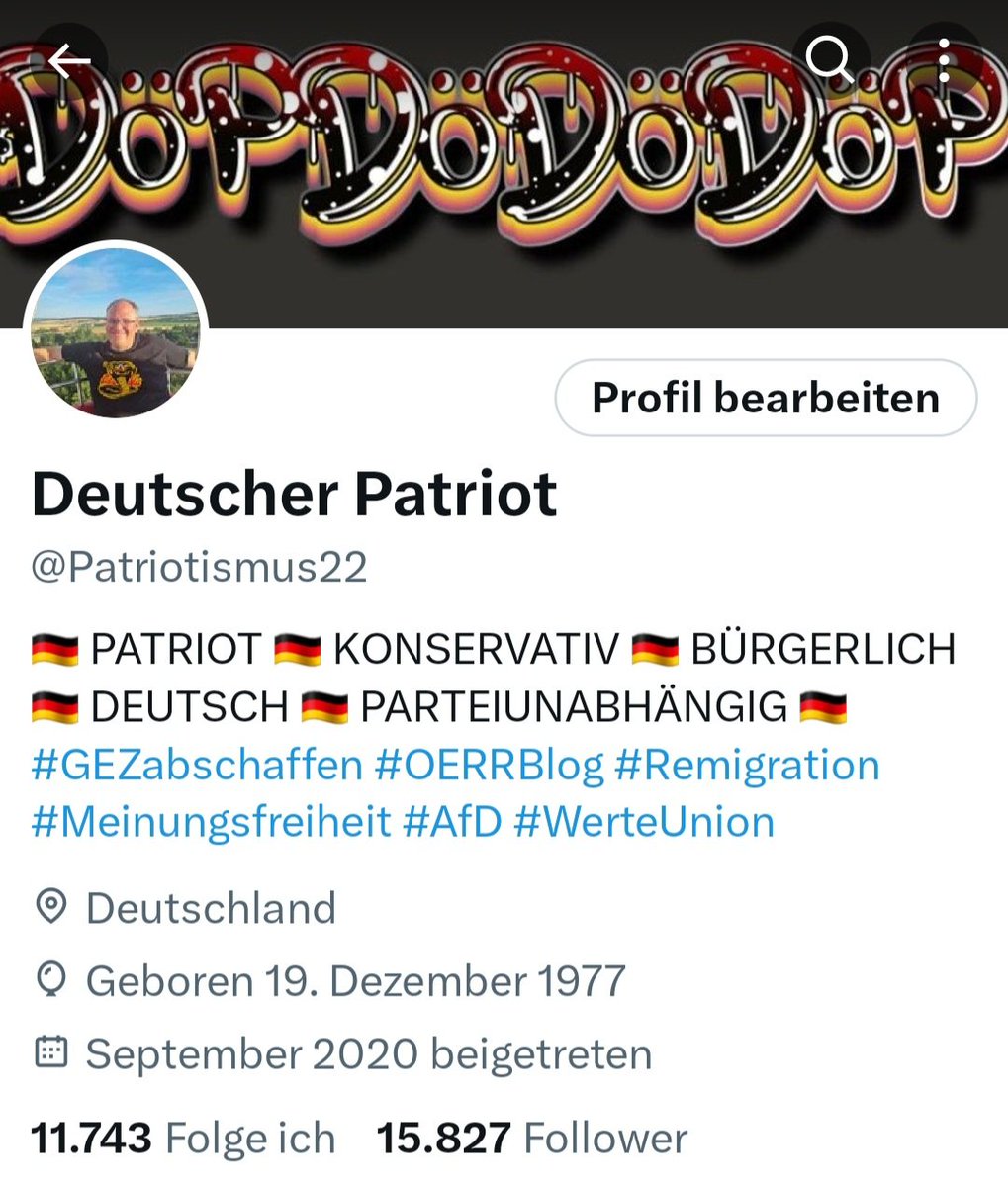 🇩🇪 „#Patriotismus ist Liebe zu den Seinen; Nationalismus ist Hass auf die anderen.“ 🇩🇪

🇩🇪 Wer das beherzigt, steht auch mit beiden Beinen auf dem Boden des #Grundgesetzes. 🇩🇪

🇩🇪 Auch wenn die links-grünen Ideologen das Gegenteil behaupten! 🇩🇪 #Europawahl #AfD #WerteUnion