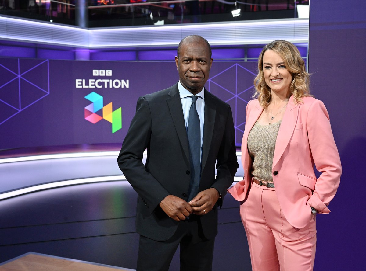 Laura Kuenssberg and Clive Myrie to host BBC TV election night coverage @bbclaurak @CliveMyrieBBC #BBCNews #GeneralElection #GE2024 bbc.co.uk/mediacentre/20…