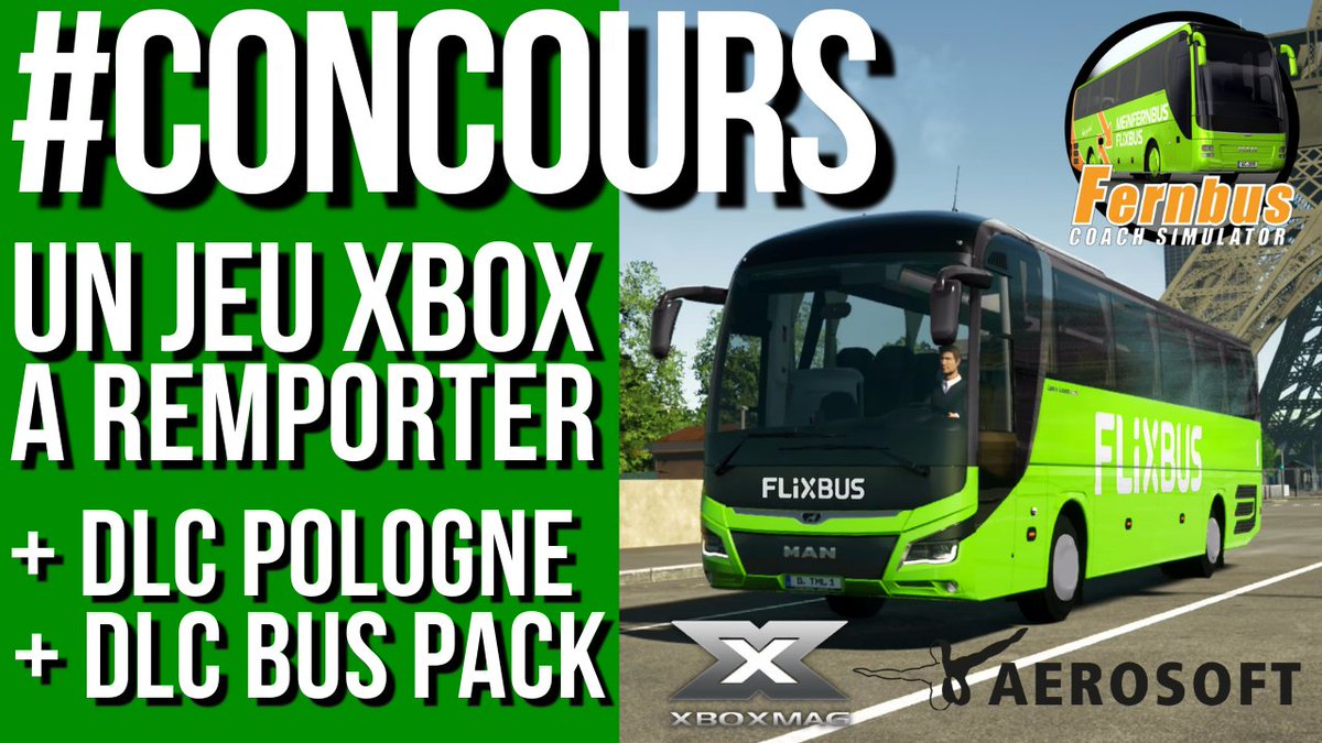 ⚫️🎁 Le DLC Pologne de Fernbus Coach Simulator est dispo, on fête ça avec un #CONCOURS !

Avec @AerosoftGmbH on vous fait gagner le jeu de base, le DLC et le Bus Pack 1 sur #Xbox, d'une valeur de 89,97€

Pour participer :
🍀 RT+ Follow @XboxMag 
🍀 Tag un.e pote 
🍀 TAS le 09/06