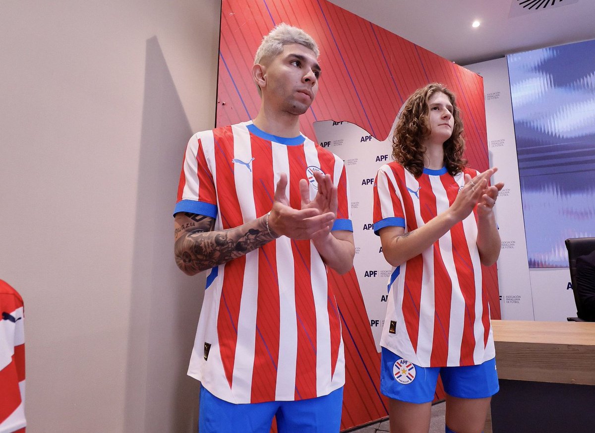 These are the new Puma Paraguay Home and Away shirts, to be taken to this summer’s Copa América 2024 in the USA. Read more: footballshirtculture.com/new-kits/parag… #Albirroja #PumaParaguay #Paraguay #footballshirts #soccerjersey #newkits