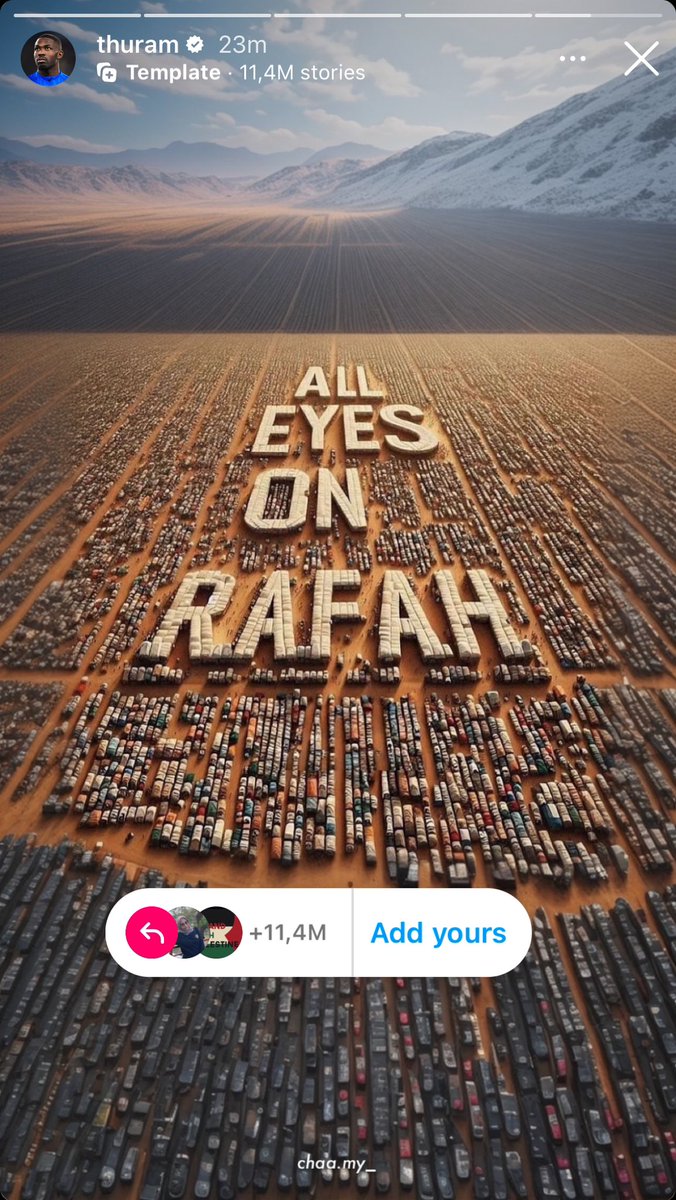 idextratime's tweet photo. 📲 postingan Story di akun Instagram striker Inter Milan dan timnas Perancis, Marcus Thuram, ‘ALL EYES ON RAFAH’. 🇵🇸😢 https://t.co/HH1Be7UnsT