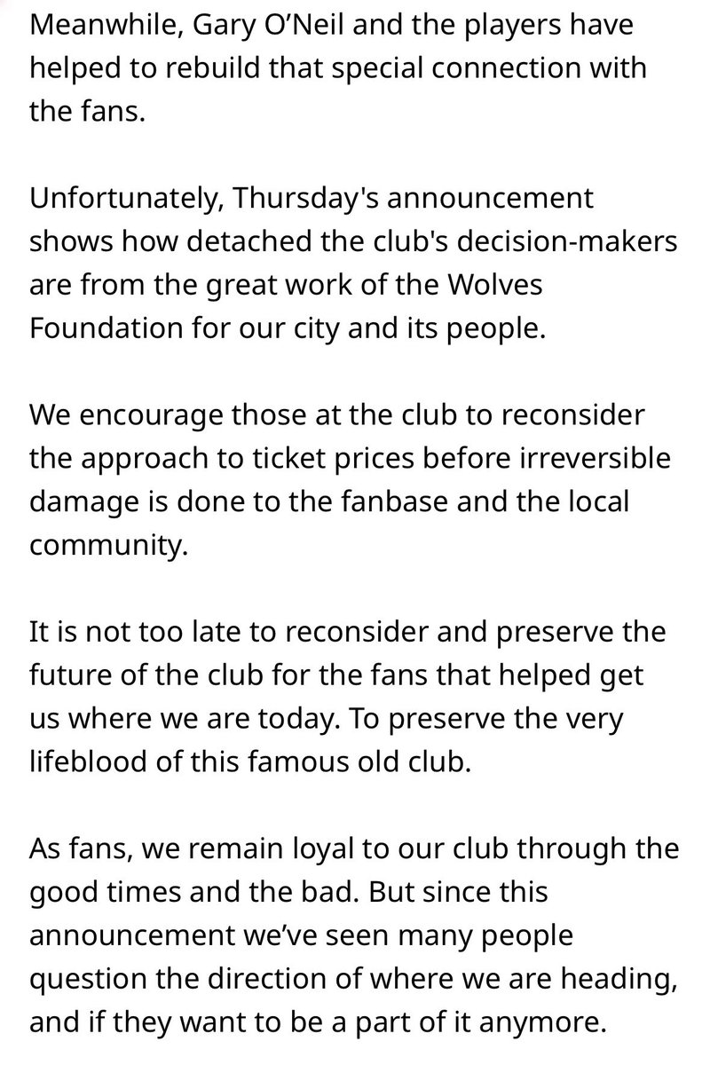 HLTCO's tweet image. Wolves fans are petitioning in the hope of getting the club to reconsider their season ticket price rises with various sections of the stadium seeing a 17% price rise and the cost an U14 season ticket up 176% from £105 to £290. 

You can sign the petition via the link below; I’m…