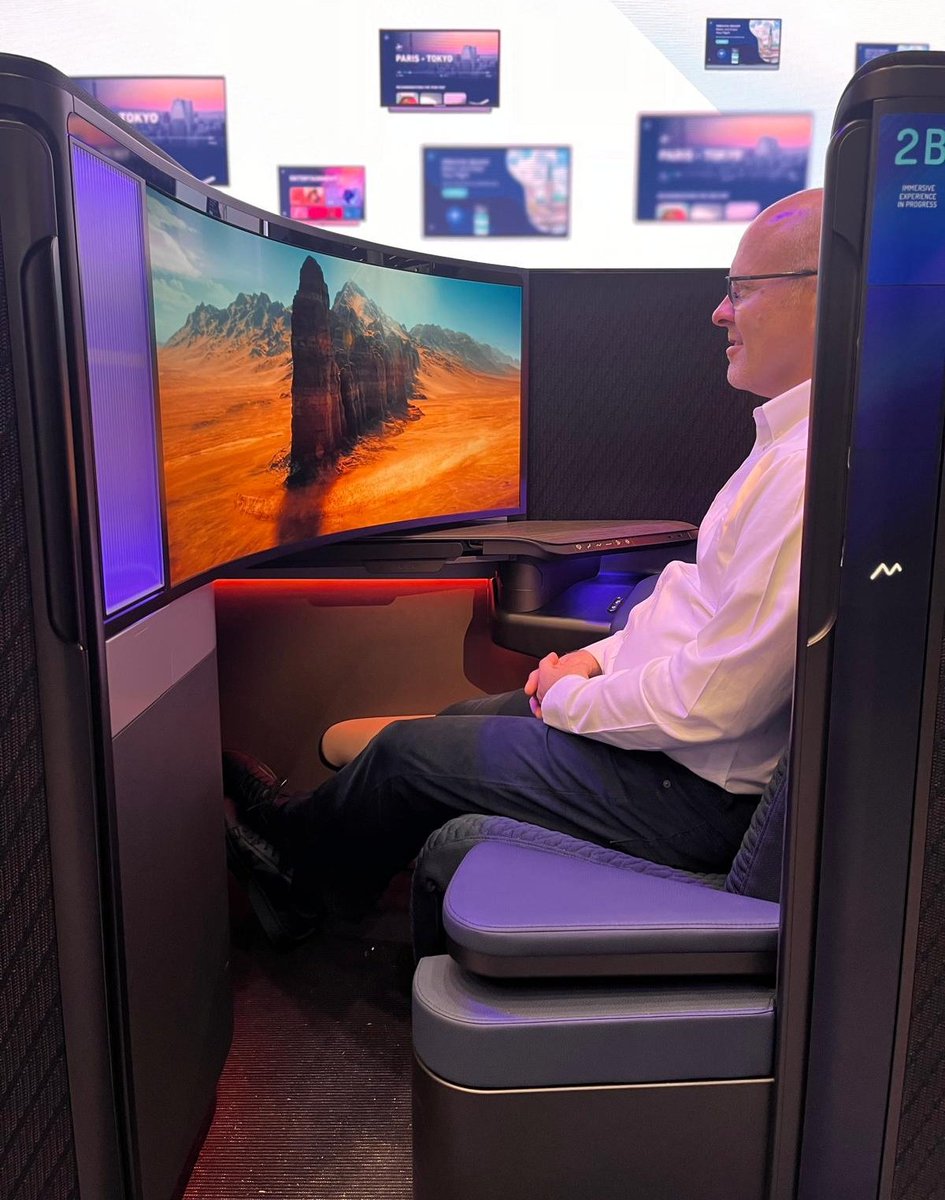 Our CEO, Ken Sain, kicked off @aix_expo by emphasizing the need to drive 'engagement beyond entertainment'. A few moments later, he unveiled MAYA with @CollinsAero.

Here he is enjoying unprecedented immersion with the 45-inch ultra-wide curved 5K OLED display. #AIX2024 #MeetMaya