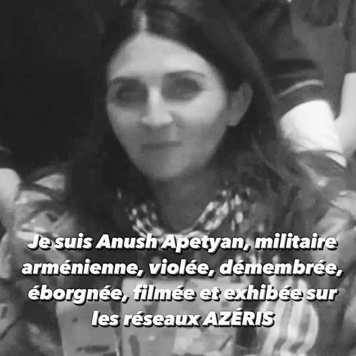 La paix avec l’#Azerbaïdjan c’est la #guerre!
La #paix avec l’Azerbaïdjan c’est l’élimination du peuple #arménien.
Nous aurons la paix quand nous aurons gagner cette #guerre face à cette #dictature!
#AnushApetyan dans nos mémoires pour toujours❤️🙏