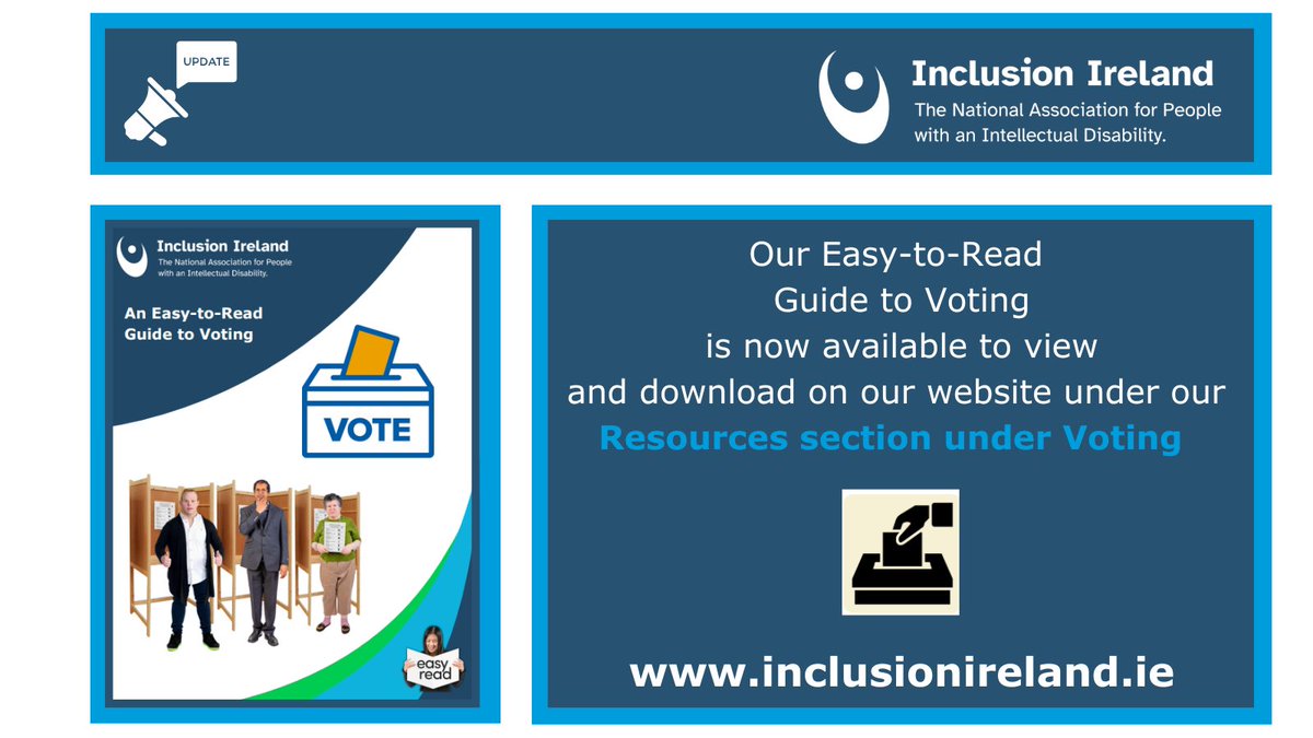Our Easy-to-Read Guide to Voting is now available to view on our Inclusion Ireland website. 
🔗 inclusionireland.ie/resources/voti…
Please feel free to share and download this useful guide.