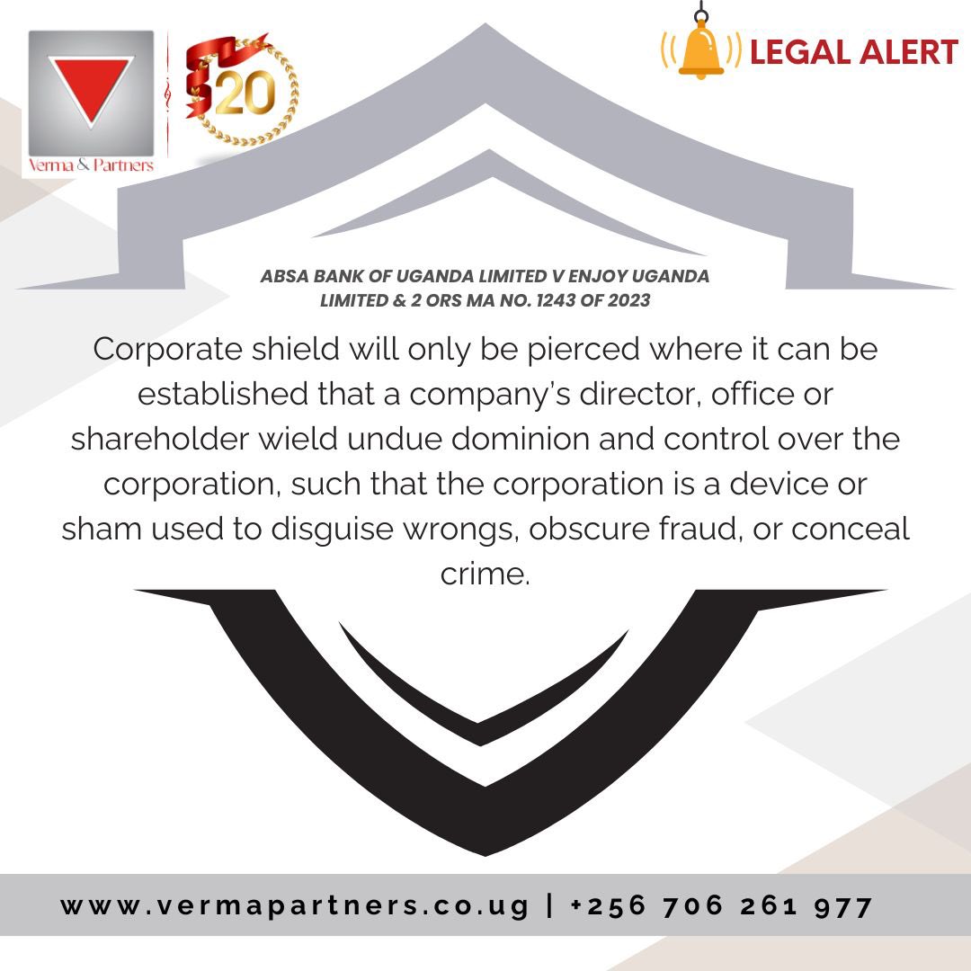 The “corporate shield” metaphorically symbolizes the distinction between the company as a separate legal entity and the directors/shareholders of the company🤝 #kampala #uganda #ugandakampala #kampalacity #uganda #ugandalawfirm #corporatelaw #businesslaw #business #knowyourlaw