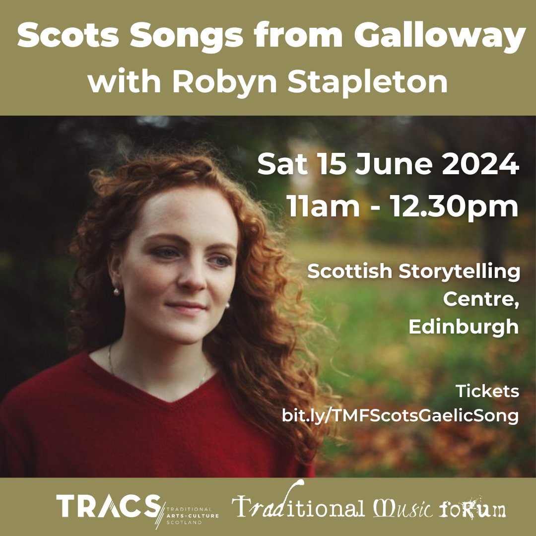 ✨ Have you booked your place on our morning Scots Song workshop with @RobynStapleton, Sat 15 June @ScotStoryCentre? Don't miss out, book now: bit.ly/TMFScotsGaelic… Why not stay for the afternoon Gaelic Song workshop with @MischaMacp too? 💛