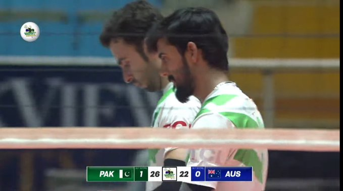 First Match of Three Match Volleyball Series between Pakistan and Australia 
Pakistan won the first set 26 -22 🇵🇰💚
#PAKvAUS | #Volleyball | #PakistanVolleyball | #Sports