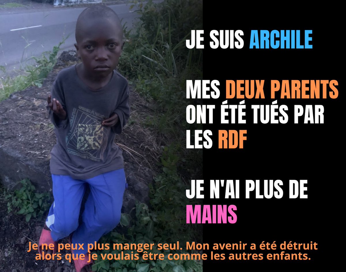 Partageons svp.. 🚨🚨🚨 Cette histoire me brise le cœur et me remplit d'une rage infinie. 😭 Archile, symbole de la résistance. Je vous ai déjà raconté une partie de son histoire, voici ce que j'ai découvert de plus. ➡️ ➡️ ➡️ Archile vient du territoire de Nyirangongo. Il