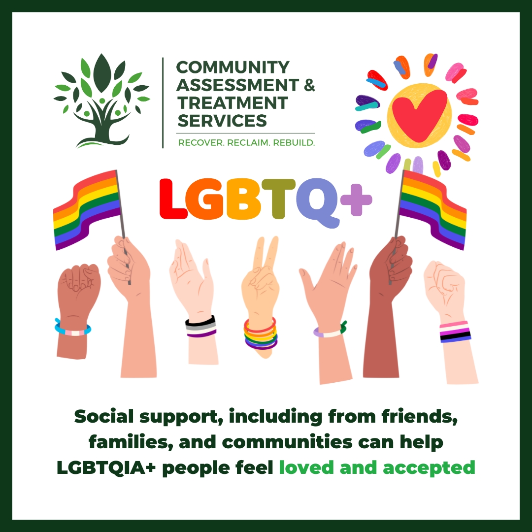 Mental Health Awareness Month (May 2024) - Week 5:
Social support, including from friends, families, and communities can help LGBTQIA+ people feel loved and accepted.

#mentalhealth

communityassessment.org