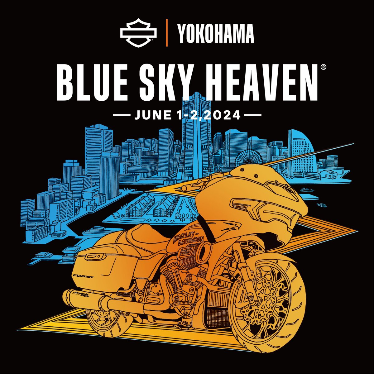 SUGARBITZ_staff's tweet photo. 【NEWS】バイクカルチャーと音楽を楽しむ野外フェス
「BLUE SKY HEAVEN 2024」
6/1(土),2(日) 横浜・山下ふ頭にて開催🏍️
全出演者&タイムテーブル発表!
6/2(日) Day2 - BLUE SKY STAGE ➡︎ TJO出演決定🙌
✅ https://t.co/17N5c9n7ub
#glo #gloxBlueSkyHeaven #gloWayBetter https://t.co/HoMry7Fdzw