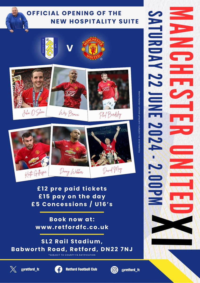 Have you got your ticket yet? 

Only £12 (£15 on the day) 

Book online now at: retfordfc.co.uk