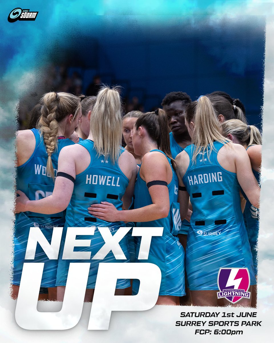 Our Final Home Game Of The Season ⛈️

🆚 @LboroLightning 
🗓️ Sat, 1st June
📍 Surrey Sports Park
⏰ 6pm FCP
🎟️ SOLD OUT 

#SurreyStorm #SeeUsNow