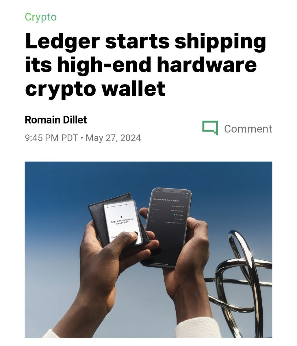 #Ledger, a French startup mostly known for its secure #Crypto hardware wallets, has started shipping new wallets nearly 18 months after announcing the latest Ledger Stax devices. @Ledger

#Cryptocurrency #Bitcoin #ETH #BTC