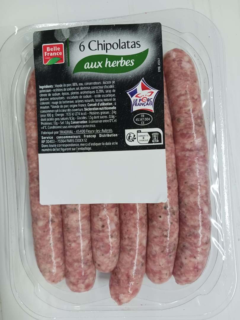 #RappelProduit chipolatas, chipolatas aux herbes, saucisses fumées, assortiment chipolatas et merguez - belle france

Risques : Inertes (verre, métal, plastique, papier, textile…)

Motif :  Présence de corps etrangers

rappel.conso.gouv.fr/fiche-rappel/1…