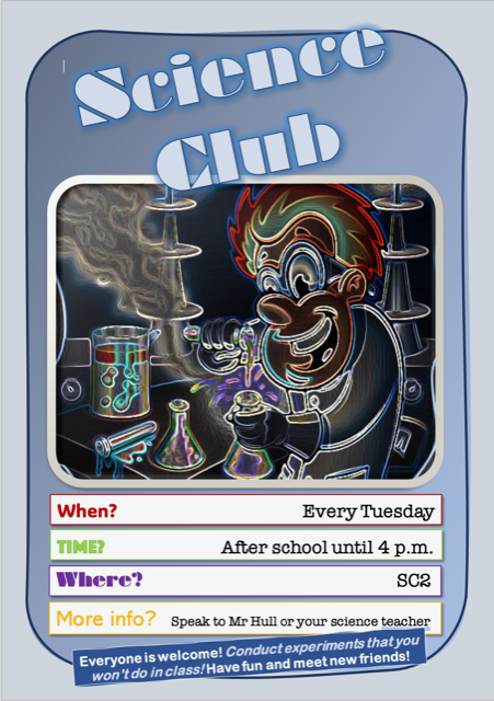 Our Science Club starts up next week! Open to all year groups running after school until 4:00pm every Tuesday! #SucceedTogether