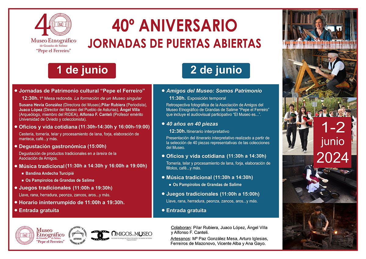 🎂 ¡Únete a la celebración de nuestro 40º Aniversario! Este fin de semana, programación especial y gratuita. Artesanía, música, juegos tradicionales, degustación gastronómica, una mesa redonda, nueva exposición e itinerario señalizado...

👉 tinyurl.com/2y2kl99q