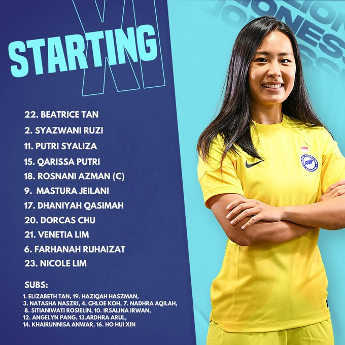 TeamSingaFR's tweet photo. 🇸🇬🦁♀️ | Voici le XI de départ de nos lionnes qui vont affronter l'Indonésie 🇮🇩 en match amical à 14h. https://t.co/eQD0y4cVCf