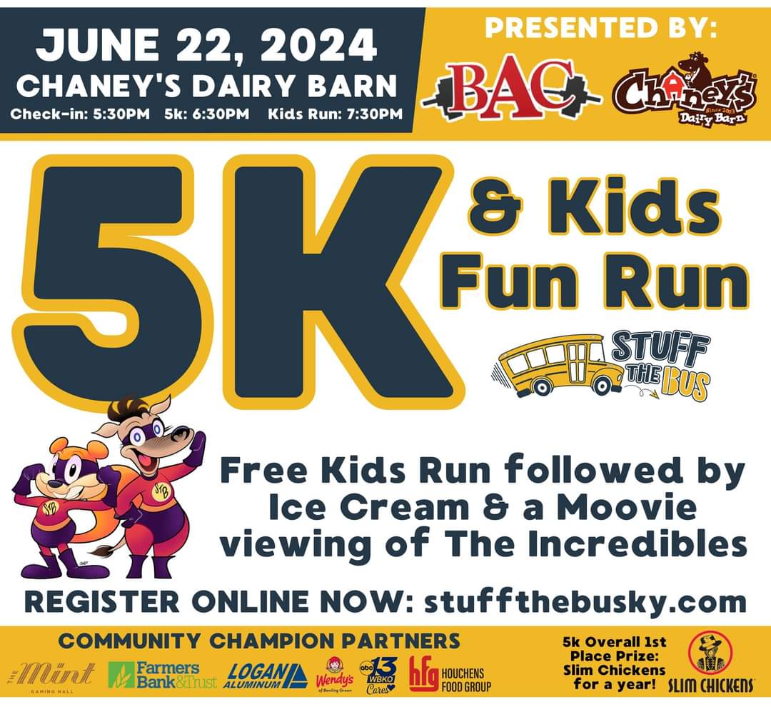 We know you're incredible! Are you a little squirrely too? Register for this night 5k race on June 22 at @chaneysdairy benefitting @StuffTheBusSOKY #bg262 #stbky #summerracing #kidsrun #funrun #startthemyoung