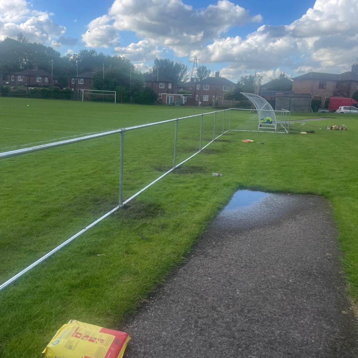 MooreUtdFC's tweet photo. The hard work continues! Ground improvements well underway with the new permanent barrier.

Future sponsorship opportunities available 👀

@warringtonnews @CheshireFL https://t.co/bcMjiR135F
