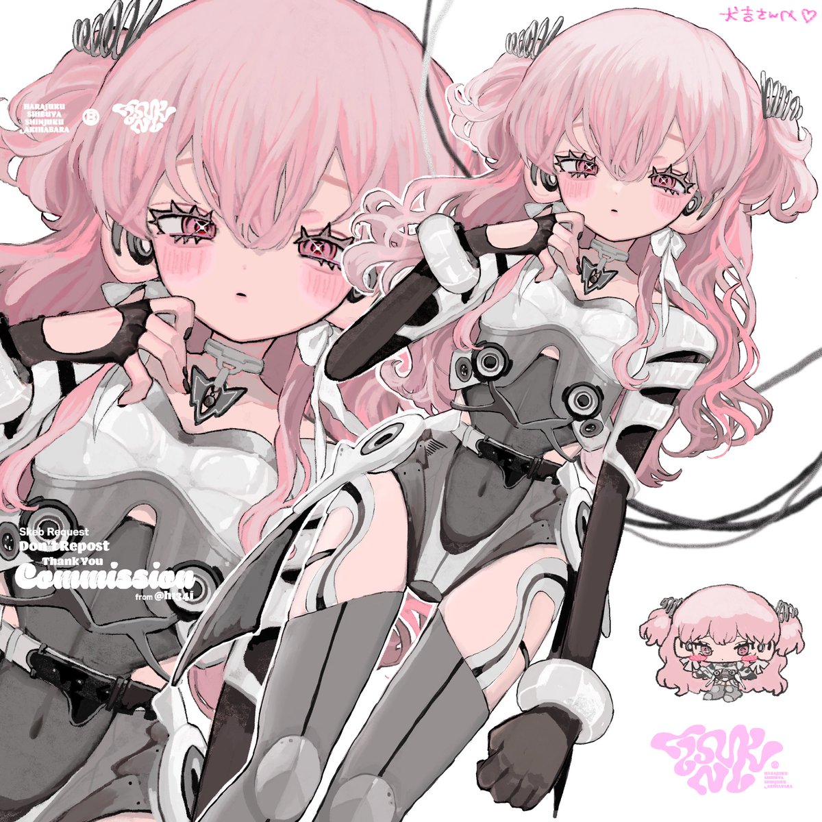 h134i's tweet photo. 衣装考えるのが楽しかった💗　#skeb #commission https://t.co/FWKphrE8yB