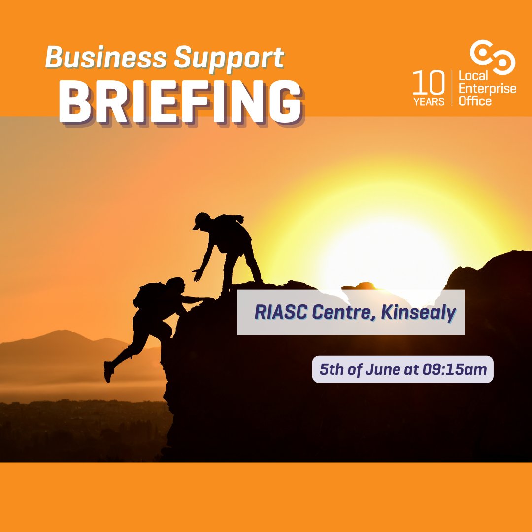 Join us on the 5th of June in Kinsealy for our Business Support Briefing. Find out about grants, online trading supports, training and mentoring opportunities to help your business. Business Advisors will be available for Q&A. Sign up today: localenterprise.ie/Fingal/Trainin… @fingalcoco