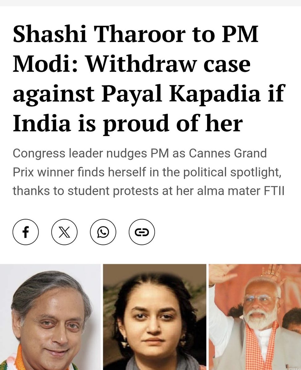 Good googly @ShashiTharoor ! That's a catch-22 for Modi if he wants to save Gajendra Chauhan! #PayalKapadia