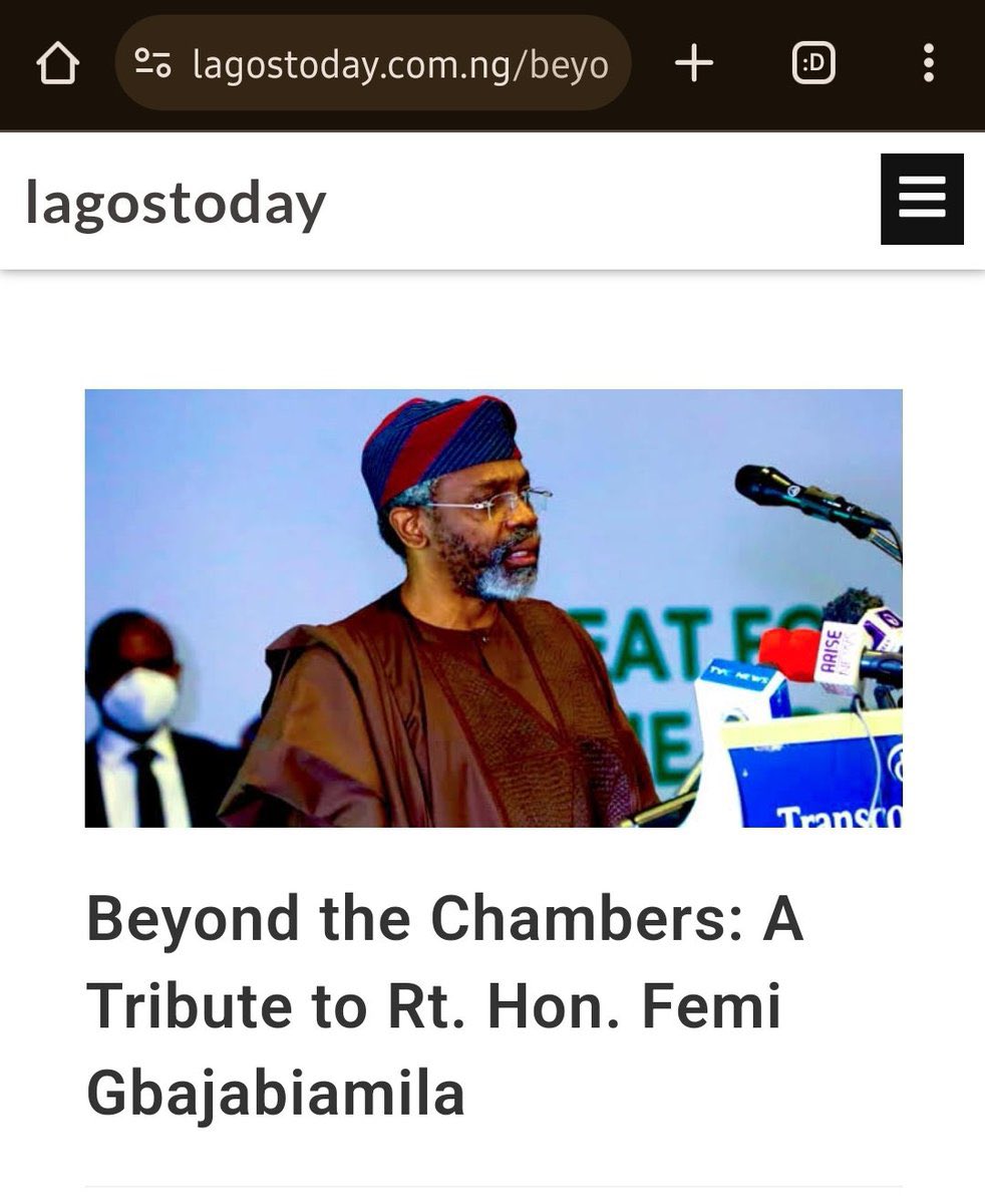 Beyond the Chambers: A Tribute to Rt. Hon. @femigbaja READ More here>>> lagostoday.com.ng/beyond-the-cha…