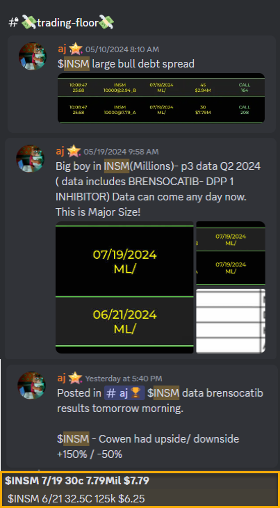 $INSM
Another win for #BOSSTrading ! Our team has been on top of the flow in $INSM as well making members aware of the binary event.

Congratulations to everyone banking on $INSM.

whop.com/bosstrading/

#Learn2Earn #Trading #Profits #WinningTeam #Discipline