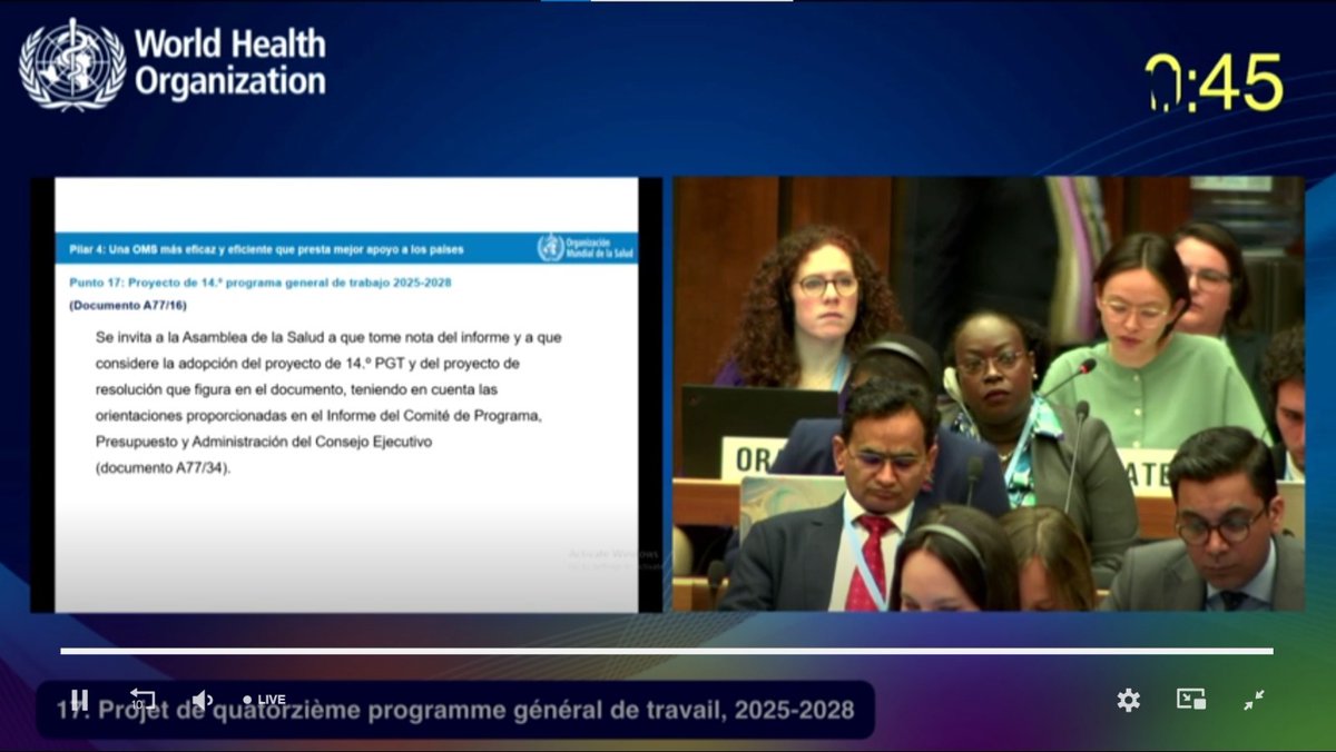 📢We urge Member States to pledge full, sustainable, and predictable financing for WHO’s budget for 2025-28, with flexible funding to ensure sufficient resources for NCD programmes. Anne-Marie Andreasen, NCDA Policy & Advocacy Officer, reading our statement on the draft