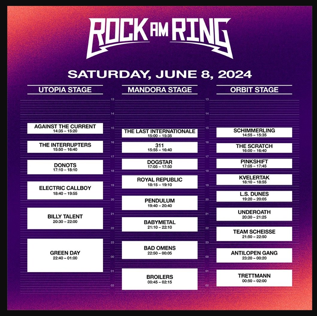 ROCK IM PARK
ROCK AM RING
BOさんがキャンセルとなると
この位置に今からブッキングは難しいので
恐らく繰り下げになって
トリ前になる訳だけど。。
#BABYMETAL