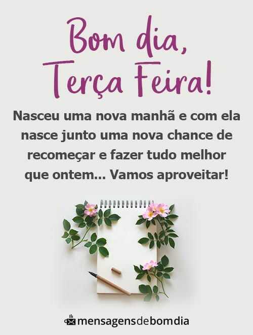 Bom dia, abençoada terça-feira para os meus Amigos!
Não deixe as oportunidades passarem por medo de tentar, não permita que seus sonhos sejam esquecidos, algumas coisas levam tempo para serem realizadas, mas Deus nunca esquece do teu desejo mais profundo! 
Deus é fiel! 🙏🥰🥶